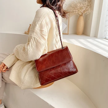 

Crossbody Bags for Women High Quality Chain Pu Leather Shoulder Bags Fashion Female Small Handbags Famous Brands Messenger Bags