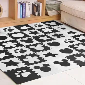 

10pcs/pack 30cm EVA Foam Children Playing Floor Mat Environment Soft Pad Floor Foam Mat for Baby Games Black White Dropshipping
