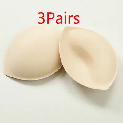 1/3/5Pair Thick Sponge Bra Pads Breast Enhancer Push Up Removeable Bra Padding Foam Inserts Cups for Swimsuit Bikini Padding - Цвет: 3pairs