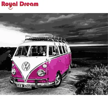 

Pink bus DIY Oil Painting By Numbers Wall Art Acrylic Oil Canvas Paintings Home Decor For Living Room