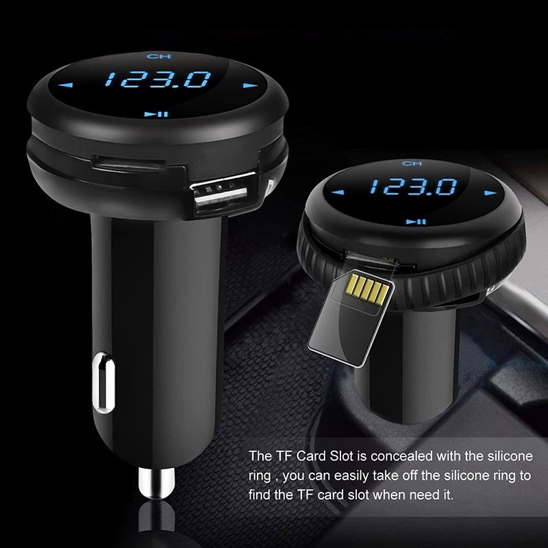 Автомобильный MP3-плеер Bluetooth fm-передатчик Hands-free автомобильный комплект аудио mp3 модулятор дисплей 2.1A USB Автомобильное зарядное устройство