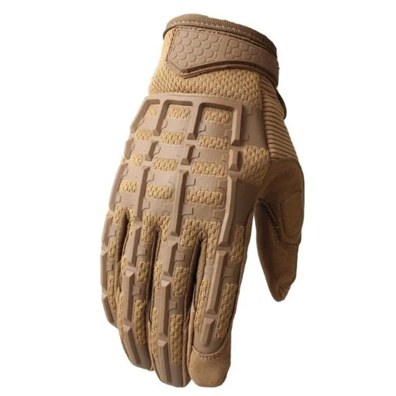 Спортивные перчатки на открытом воздухе B55, Тактические Военные перчатки с полным пальцем, перчатки для езды на мотоцикле и велосипеде, гоночные перчатки, противоскользящие защитные перчатки - Цвет: Brown