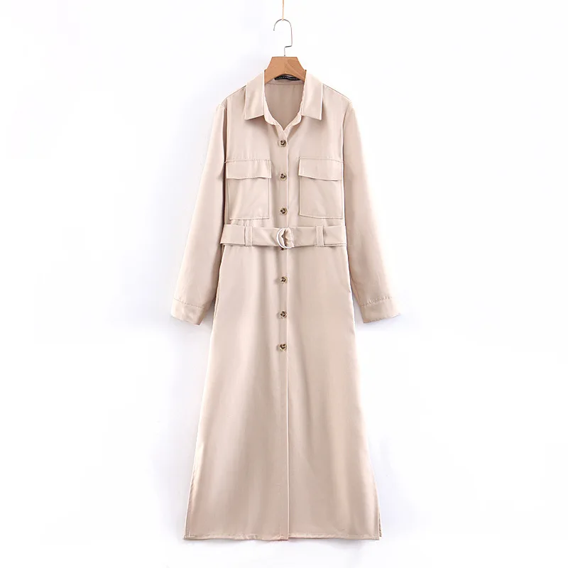 Женское элегантное пальто с отложным воротником, длинным рукавом, карманом, однобортным разрезом, винтажное повседневное пальто бежевый кардиган, пальто