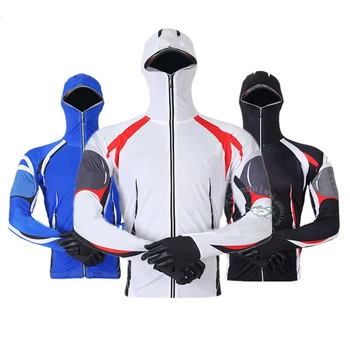

Clothes Fishing Shirt Jacket Ice Silk Quick Dry Sports Clothing Sun Protection Face Neck Anti-UV Breathable Fishing Hooded