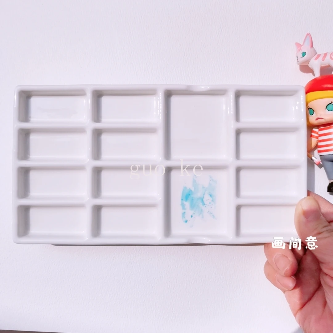 Watercolor Palette 20 grids Watercolor ceramic palette gouache pigment white porcelain plate painting ink plate Chinese painting art supplies