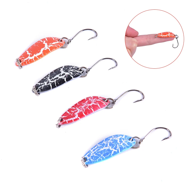  4PCS Mix Color Fishing Spoon Lure Swim Bait Artificial Trout Lure Fishing Tackle