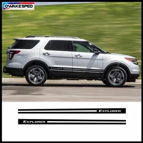 2 PCS Explorer Sport Stripes Car Door Side Skirts Graphics Vinyl Sticker Off Road Car Decals For Ford Explorer (4)_副本