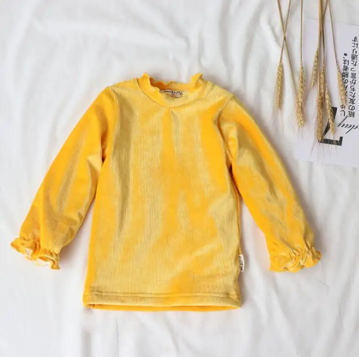 New Girls Boys Velvet T-Shirt Autumn Winter Cotton Fashion Kids Top 3-8t PP19