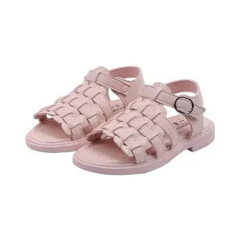 

2020 Summer Kids Sandals For girls weave Sandal Fashion Toddler baby PU Leather Beach shoes Soft Children Casual princess Sandal