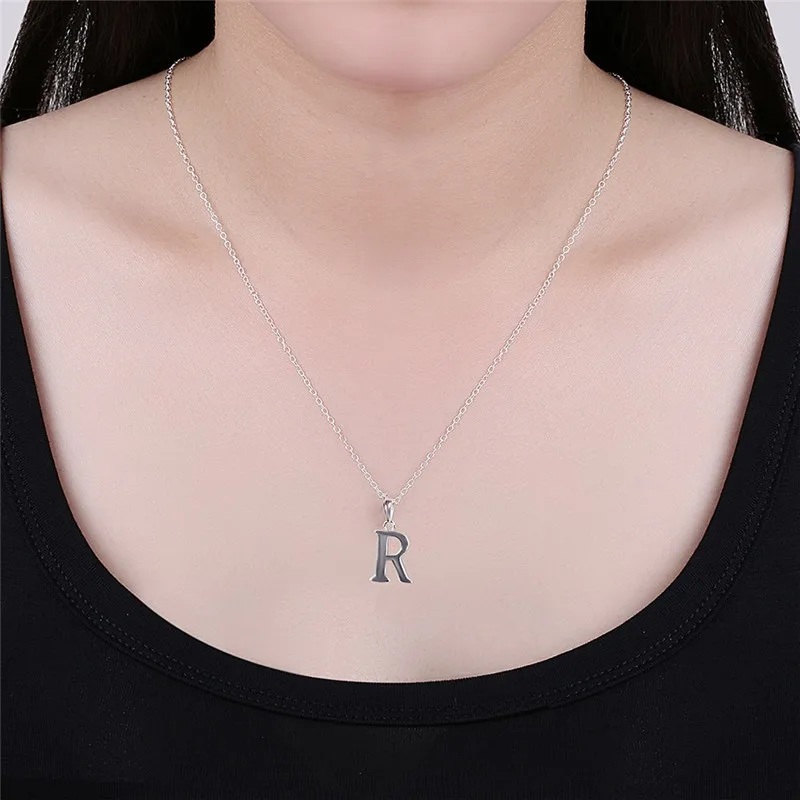Fashion Jewelry Stainless Steel Link Chain Letter R Pendants Necklaces Fine Women Wedding Party Gift 2*2.5cm No chain 4