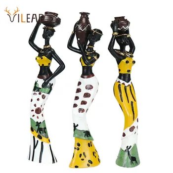 

VILEAD 20cm 3Pcs/Set Resin Exotic Doll Figurines Crafts Creative Home New House Decoration Sweet People Family Ornaments Gifts