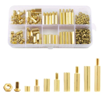 

320Pcs M2 Type Brass Studs Pillars Standoff Spacers Screw Isolation Spacing Screws Kit Spacer Standoff Nut Screw Assortment