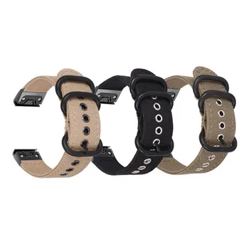 

26mm/22mm/20mm Quick Fit Woven Canvas Sweatproof Watch Band Strap for Garmin Fenix 5s 5 5X Wristband