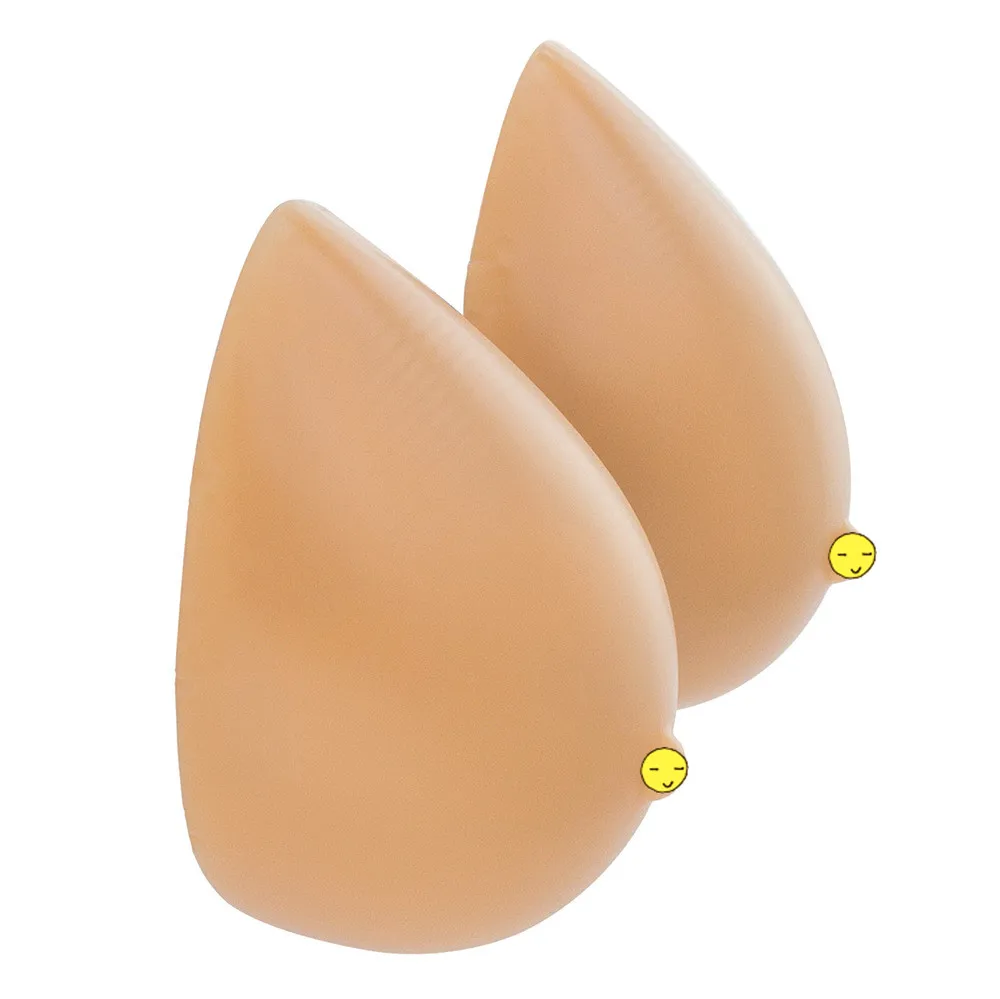 

300g/Pair Fake Breast Drop-shaped Concave Bottom Postoperative Chest Make up False Boobs Shemale Cossdresser Drag Queen