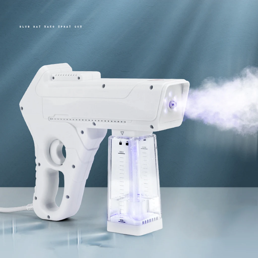 1300W Blue Light Nano Steam Atomizing Fogging Disinfection Sprayer Gun Rechargeable Nano Sprayer Gun Sanitizer Tools EU Plug