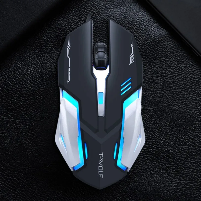 USB Проводная игровая мышь для ноутбука USB PC эргономичная оптическая световая мышь 7 цветов светодиодный пульсирующая подсветка 2400 точек/дюйм