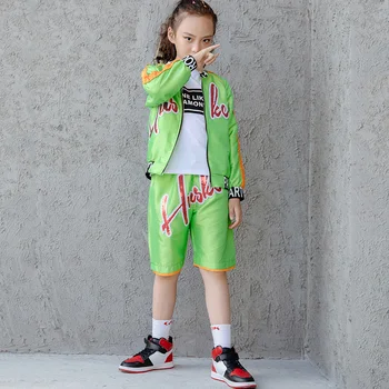 

Children'S Jazz Dance Performance Clothes Boys Hip-Hop Street Dance Costume Girls Embroidered Jacket Shorts Catwalk Tide DWY2659