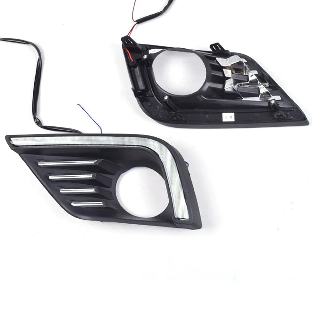 Dual Colors White& Amber LED Daytime Running Lights DRL Kit Upgrade Lamps with Turn Signal For Nissan Altima