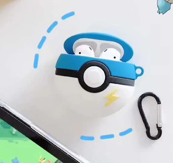 3D мультфильм bluetooth наушники чехол для Apple Airpods защитный чехол милый модный Pokeball Мягкий силиконовый чехол сумка для наушников Капа - Цвет: style 1