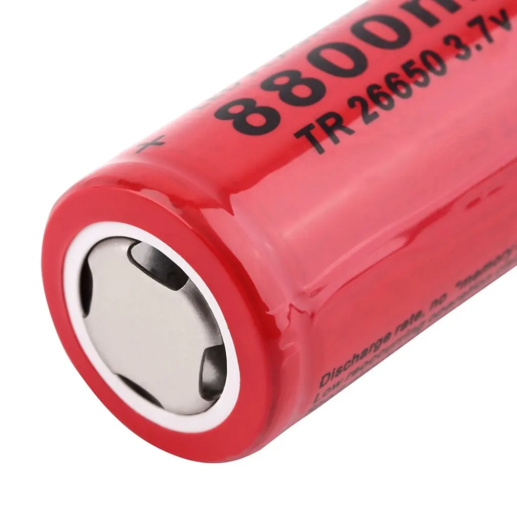 1 pcs 3.7V Rechargeable Battery TR26650 Li ion Recharge Red Battery for LED  Flashlight Eletronic Environmental Friendly|Rechargeable Batteries| -  AliExpress