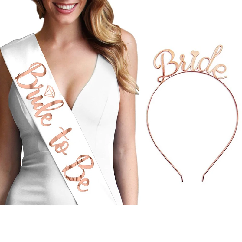

Wedding Decorations Rose Gold Bride to Be Satin Ribbon Sash Bridal Shower Bachelorette Party Girl Hen Party Decoration Supplies