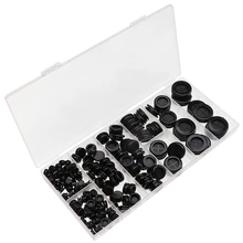 HOT 170Pcs Round Rubber Plug Hole Grommet Kit 7 Sizes Double Sided Electrical Firewall Gasket Kit for Protecting Cable Wire