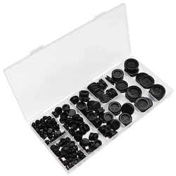 HOT 170Pcs Round Rubber Plug Hole Grommet Kit 7 Sizes Double Sided Electrical Firewall Gasket Kit for Protecting Cable Wire
