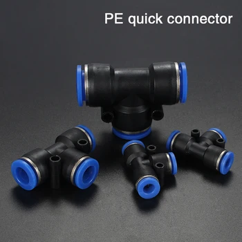 

Pneumatic Fitting Plastic Connector PG/PE/PU 4mm 6mm 8mm 10mm Air water Hose Tube Push in Straight Gas Quick Connection T Type
