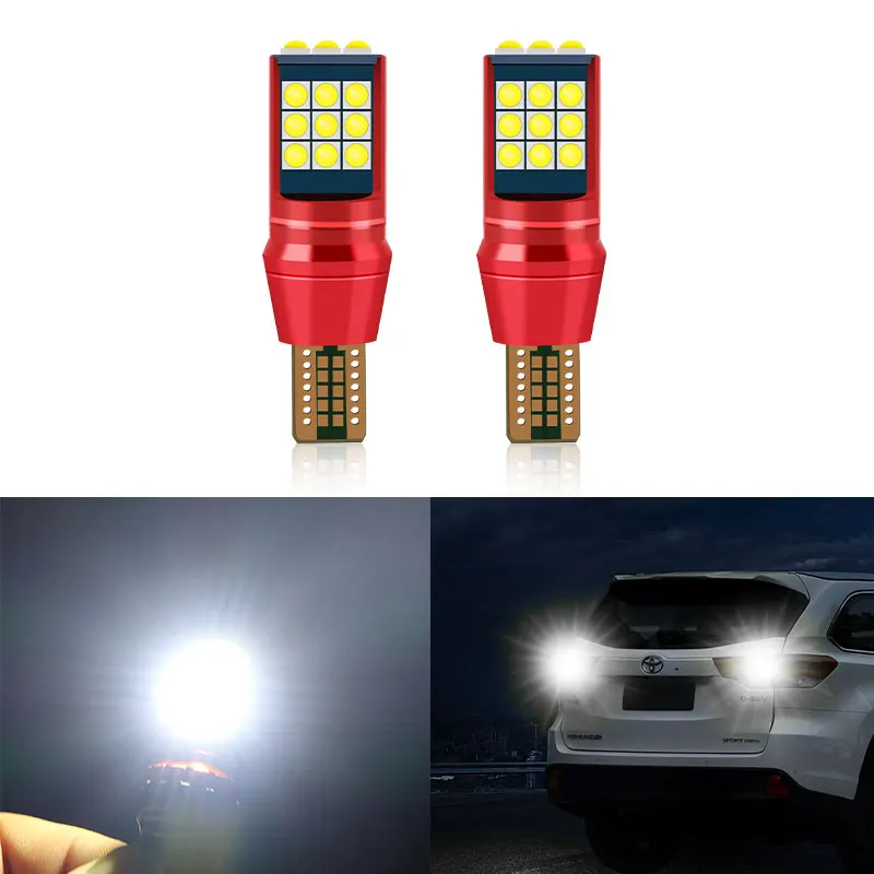 2PCS LED Car Reversing 12V T15 Type Light Rear Tail Bulb Reverse Lamp Daytime Running Signal Glowing Working | Автомобили и