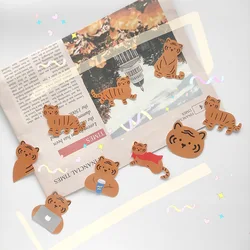 40 Pçs/set Tigre Dos Desenhos Animados Hand painted Decalques Material Computador Decoração Papelaria Etiqueta Bonito Menina Planejador Kawaii Pegatina