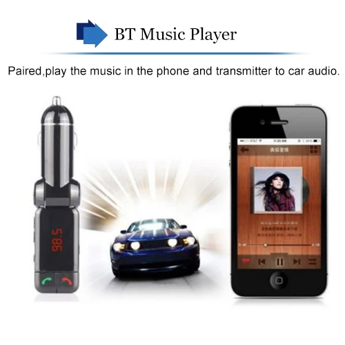 Bluetooth автомобильный комплект lcd MP3 FM передатчик USB зарядное устройство Handsfree для iPhone Авто аудио 3,5 мм модуль