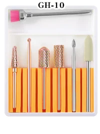10 7 шт. керамические алмазные сверла для ногтей набор фрезы для маникюра педикюра роторная гелевая Шлифовальная головка Электрический станок аксессуар - Color: 10