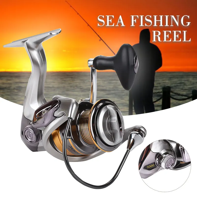 Trolling Reel Spool Gear Fly Fishing Wheel Fishing Reel Metal Rocker Silver White 13+1BB Fishing Wheel Practical