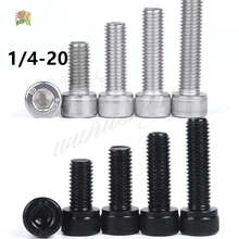 10 unc 1/4-20 * l da linha grossa dos pces encanta o parafuso da cabeça de allen do parafuso do soquete do hexágono do tampão do soquete/parafuso redondo da cabeça do botão do soquete do hexágono de bolthex