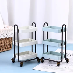 Maison de poupée Miniature, étagère à livres avec roulettes, présentoir de rangement, accessoires de meubles 