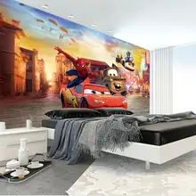 Пользовательские размеры 3d Настенные обои Гостиная Детская комната мультфильм автомобиль изображение героев мультфильмов Диван ТВ фон, настенные росписи обои стикер