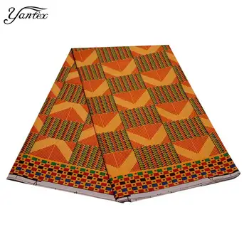 

YANTEX Ghana Kente Cloth Fabric African Real Wax Prints Tissus Patchwork New 6 Yards/Piece Ankara Fabric African Real Wax Prints
