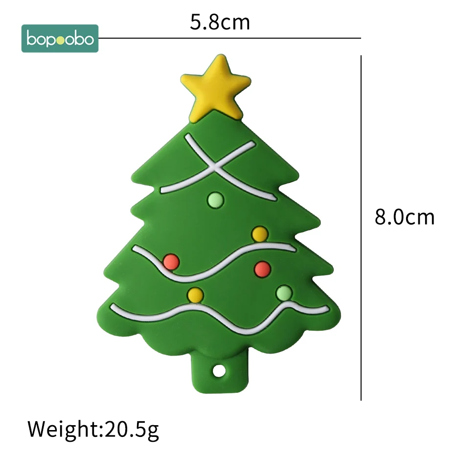 Bopobo 1 шт. силиконовый Прорезыватель в виде снежинок, Рождественская елка, подвеска в виде звезды, Рождественский олень, подарки для ребенка, лося, пряники, мансbaby, Прорезыватель для зубов - Цвет: Christmas Tree