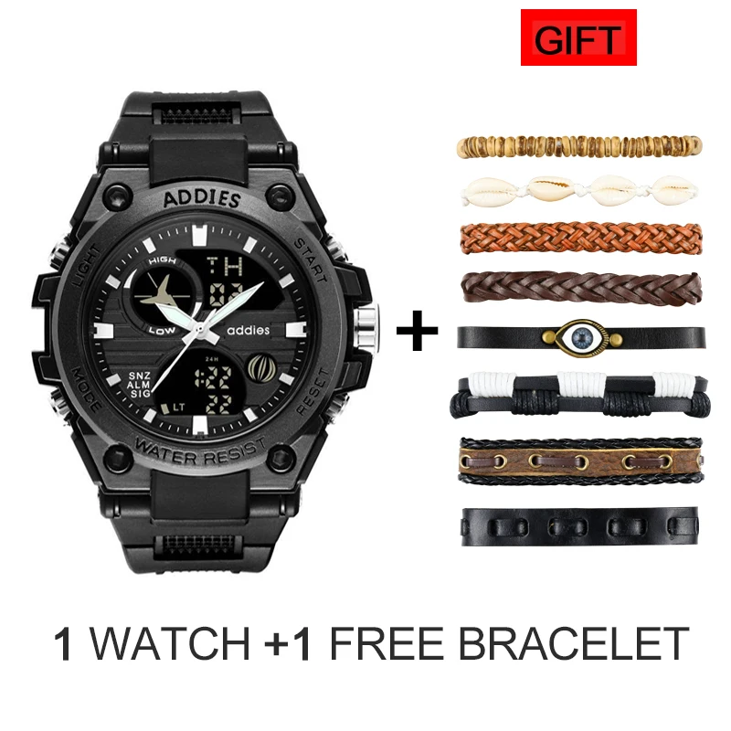 #cheap Addies sport watch 2019 newest man #039;s sports watch 3bar waterproof watches back lightcomplete calendar rubber band diving watch