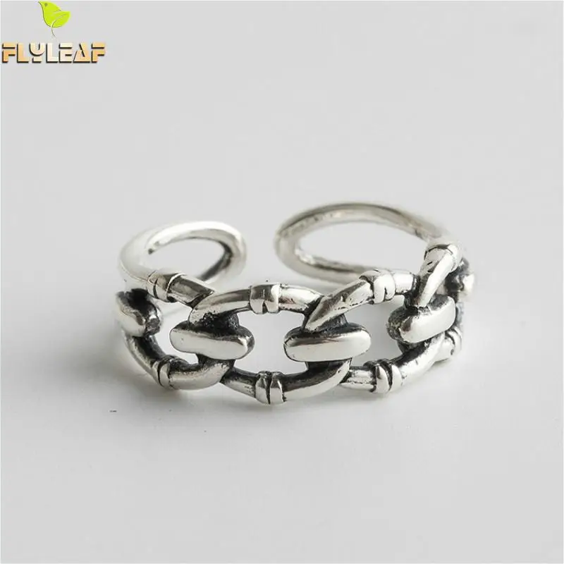 

Flyleaf Do The Old Hollow Mesh Real 925 Sterling Silver Rings For Women High Quality Fine Jewelry Open Men Tail Ring Vintage