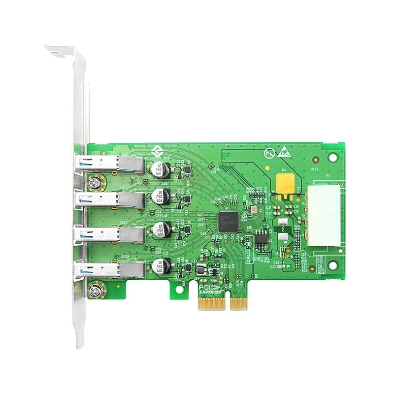 USB карта расширения PCIe X1 до 4 портов USB3.0 Type A 5 ГБ/сек. удлинитель адаптер для чипа