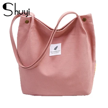 

Women's Bag Large Ladies Canvas Shoulder Bags Shopping Bag Tote Crossbody Bags Purses Casual Handbag For Women 2020 Eco Shopper