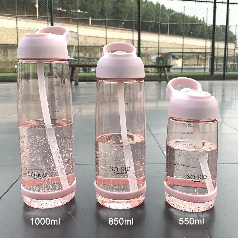 550 мл спортивные бутылки для воды большой емкости с соломенной пластиковой наружной бутылкой для путешествий для детей, студентов, школьников