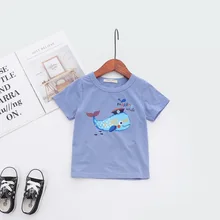 Katofely2019 летняя новая стильная детская одежда для мальчиков; детская футболка с короткими рукавами из чистого хлопка с принтом героев мультфильмов; топы