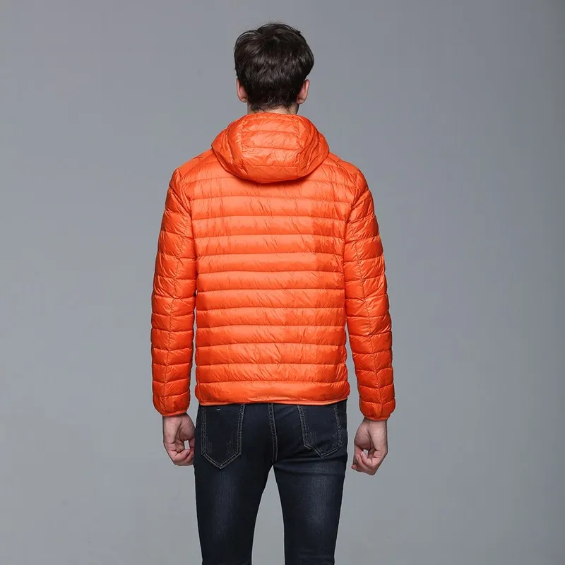 Autumn And Winter The New Super Light Thin Section Men's Down Jacket Brief Paragraph Big Yards Leisure Hooded Down Jacket