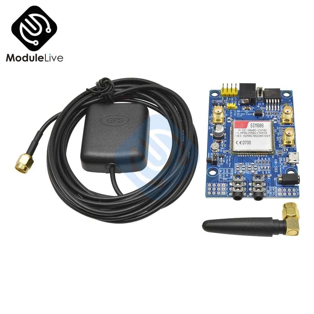 SIM808 модуль GSM GPRS gps макетная плата SMA с gps антенной для Arduino