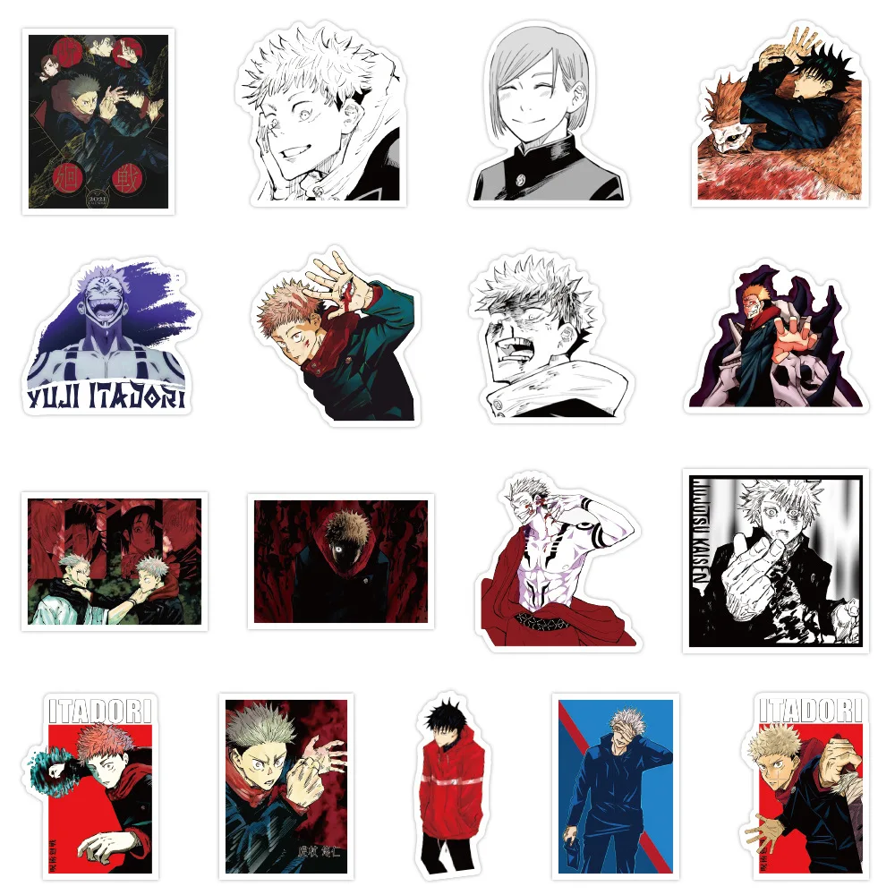 50pcs set jujutsu kaisen stickers japanese waterproof anime stickers for graffiti water cup guitar toy decoration stickers aliexpress