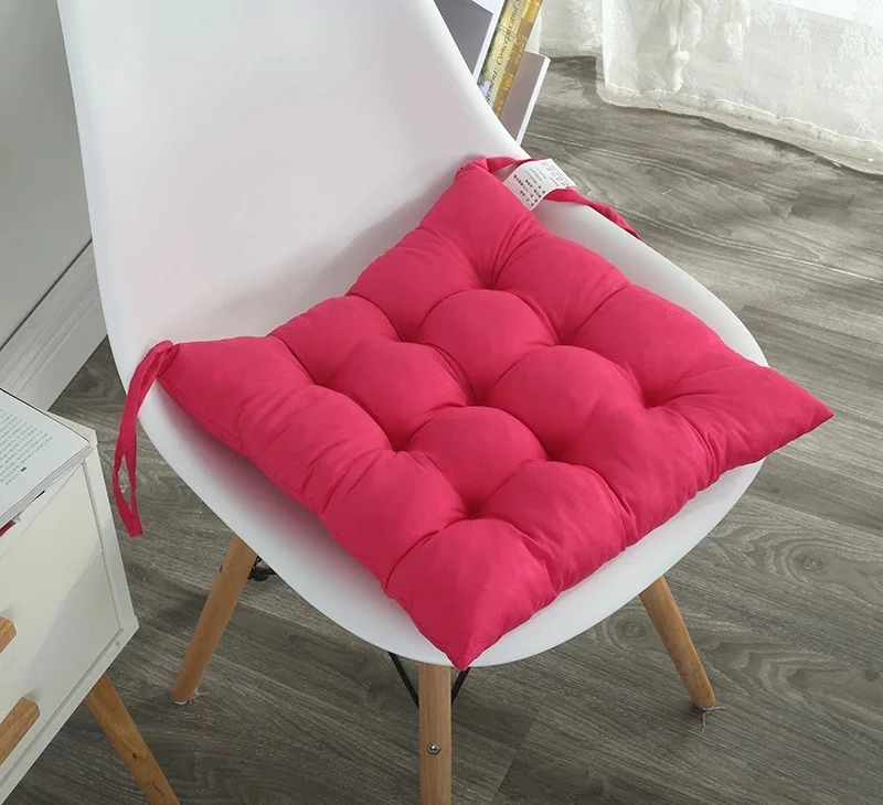 Rose red Утолщенная Подушка, опт, одноцветная Подушка для стула, подушка для офисного стула, подушка для студента, пукающий коврик, цветной, теплый домашний стул для столовой, сиденье - Цвет: Rose red