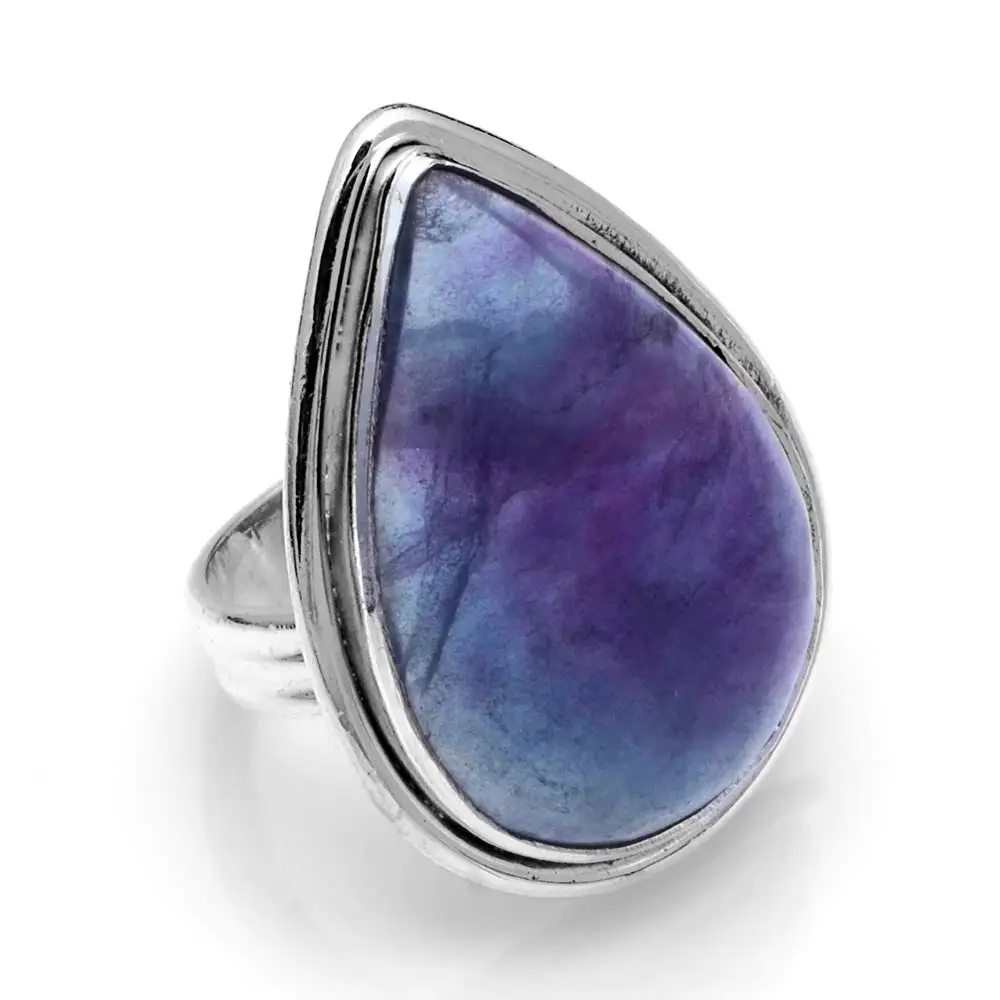 

Genuine Fluorite Ring 925 Sterling Silver, USA Size : 6.75, AR4178