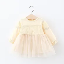 Платье для девочек; ; коллекция года; кружевное платье с цветочным принтом; модная детская одежда